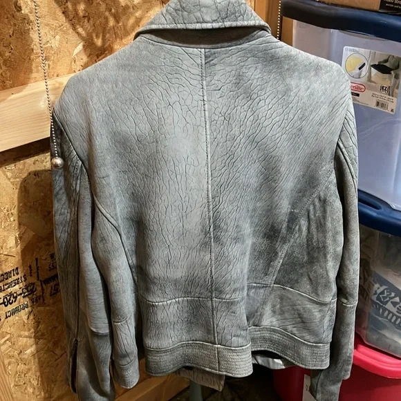 Michael Kors Moto Grey Leather Jacket Size XXL Price Drop❣️❣️❣️ - Picture 4 of 9